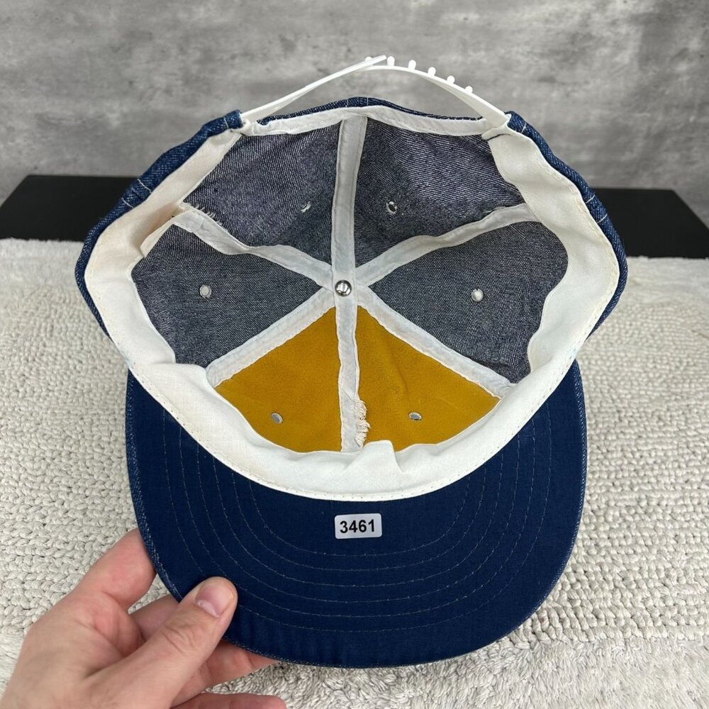 Vintage Kenna Welding Snapback Trucker Hat OSFA Denim Patch Cap Workwear Blue - Picture 6 of 8